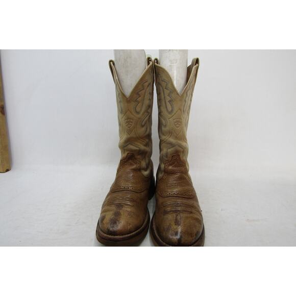 Ariat Mens Size 9 EE Brown Leather Stockman Cowboy Western Boots main image 7